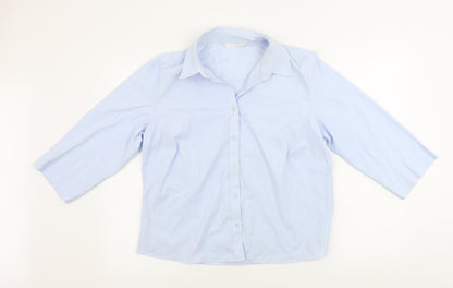 AMARANTO Womens Blue   Basic Button-Up Size 16