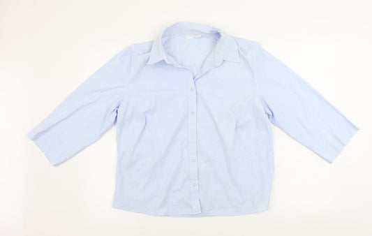 AMARANTO Womens Blue   Basic Button-Up Size 16