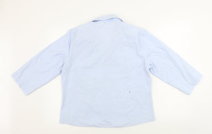 AMARANTO Womens Blue   Basic Button-Up Size 16