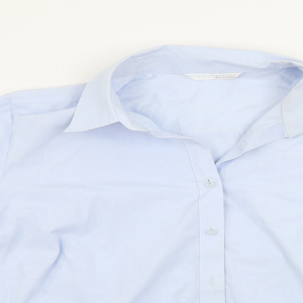 AMARANTO Womens Blue   Basic Button-Up Size 16