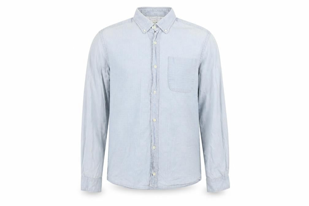 Mens UK Size M River Island Grey  Button-Up Long Sleeve Casual Shirt