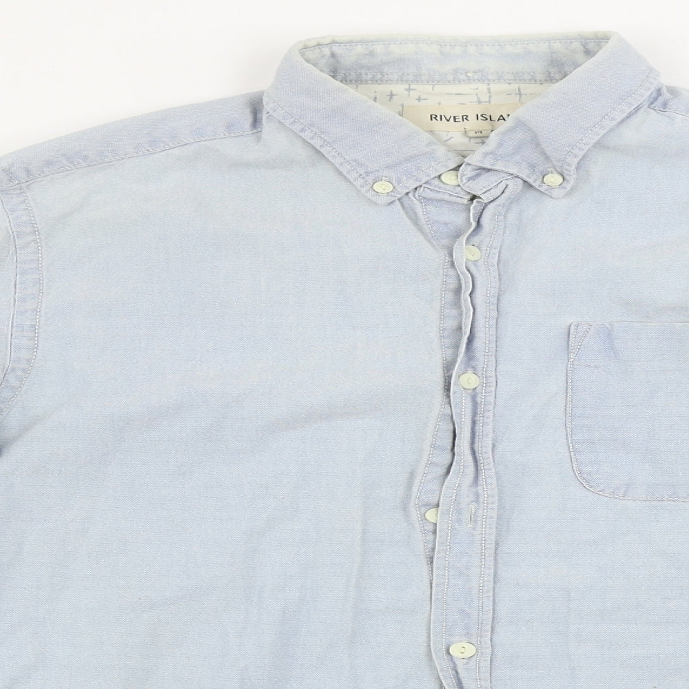 River Island Mens Grey    Button-Up Size M