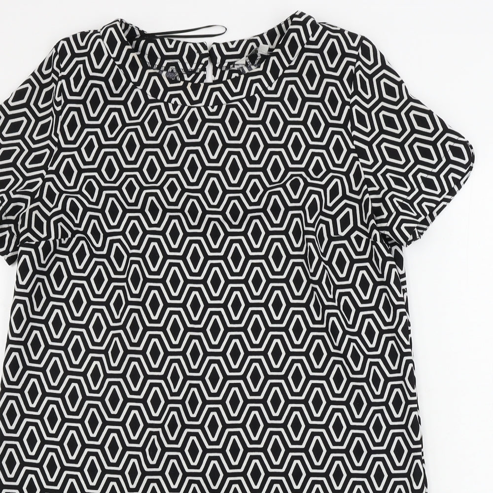 Peacocks  Womens White Geometric  A-Line  Size 12