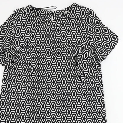 Peacocks  Womens White Geometric  A-Line  Size 12