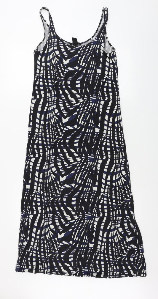 H&M  Womens Black Geometric  A-Line  Size M