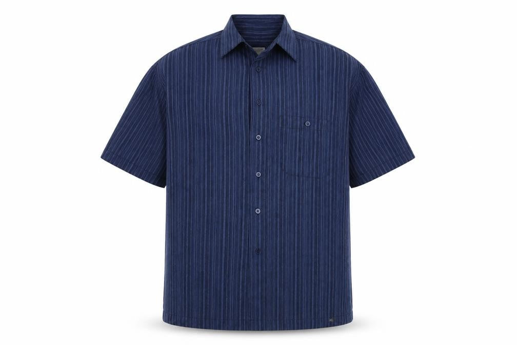 Mens UK Size S Haggar Blue  Button-Up Short Sleeve Casual Shirt