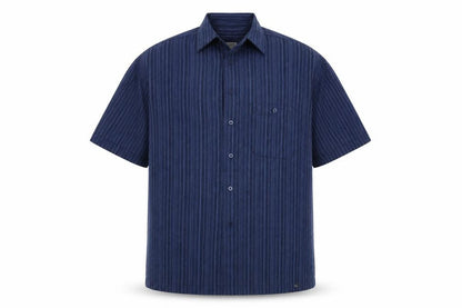 Mens UK Size S Haggar Blue  Button-Up Short Sleeve Casual Shirt