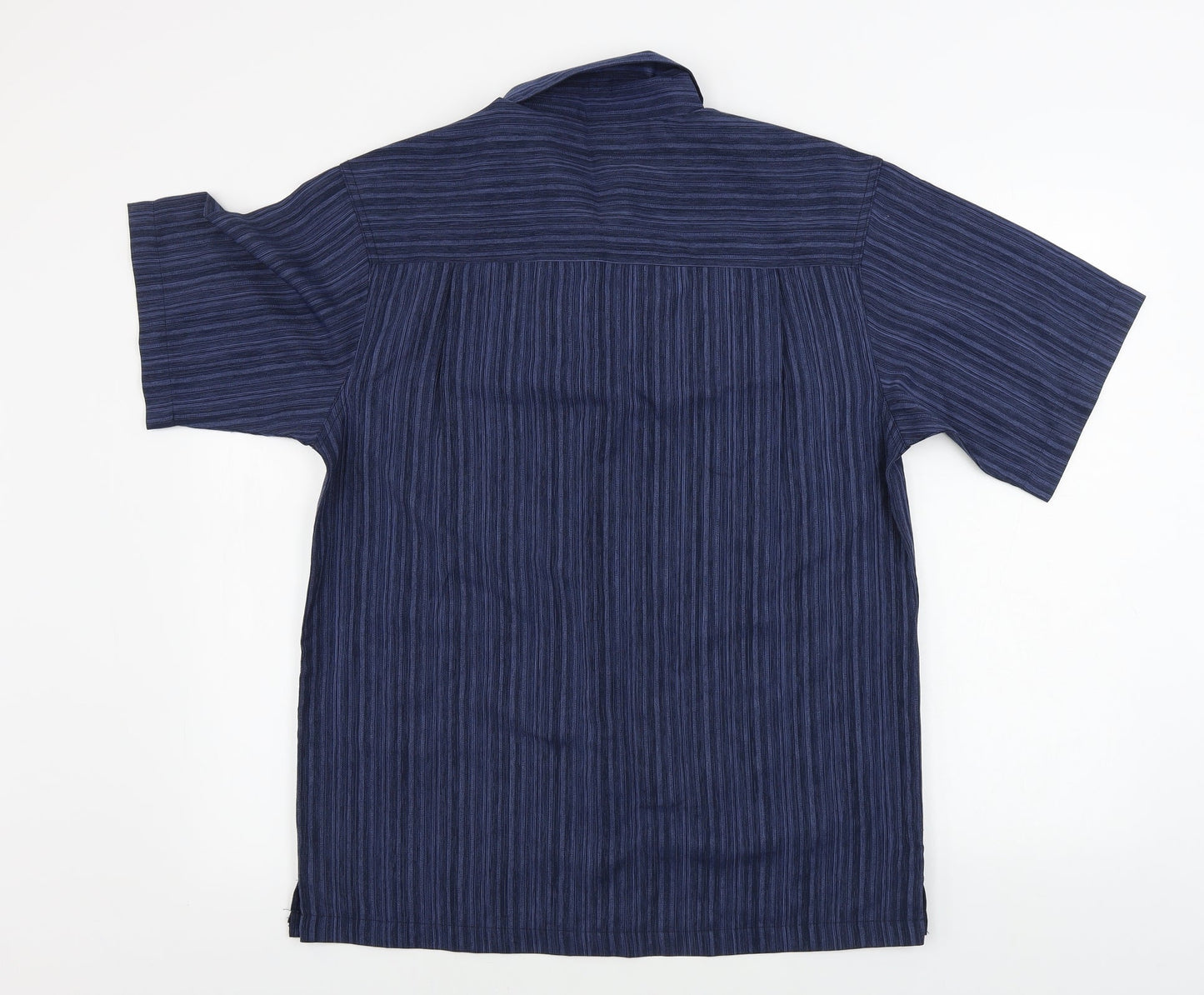 Mens UK Size S Haggar Blue  Button-Up Short Sleeve Casual Shirt