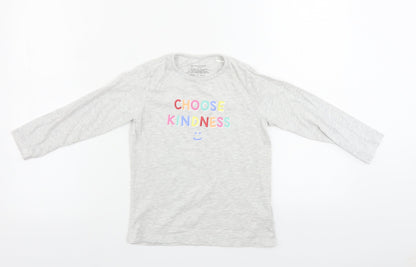 Primark  Girls Grey   Basic T-Shirt Size 5-6 Years