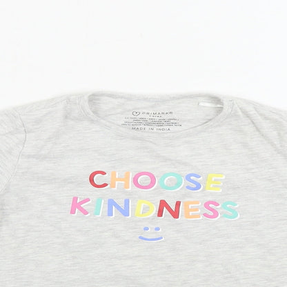 Primark  Girls Grey   Basic T-Shirt Size 5-6 Years