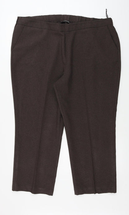 Womens UK Size 20 Preworn Regular Fit  Brown Trousers