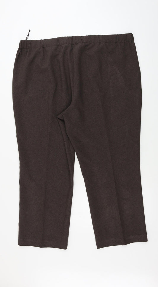 Womens UK Size 20 Preworn Regular Fit  Brown Trousers