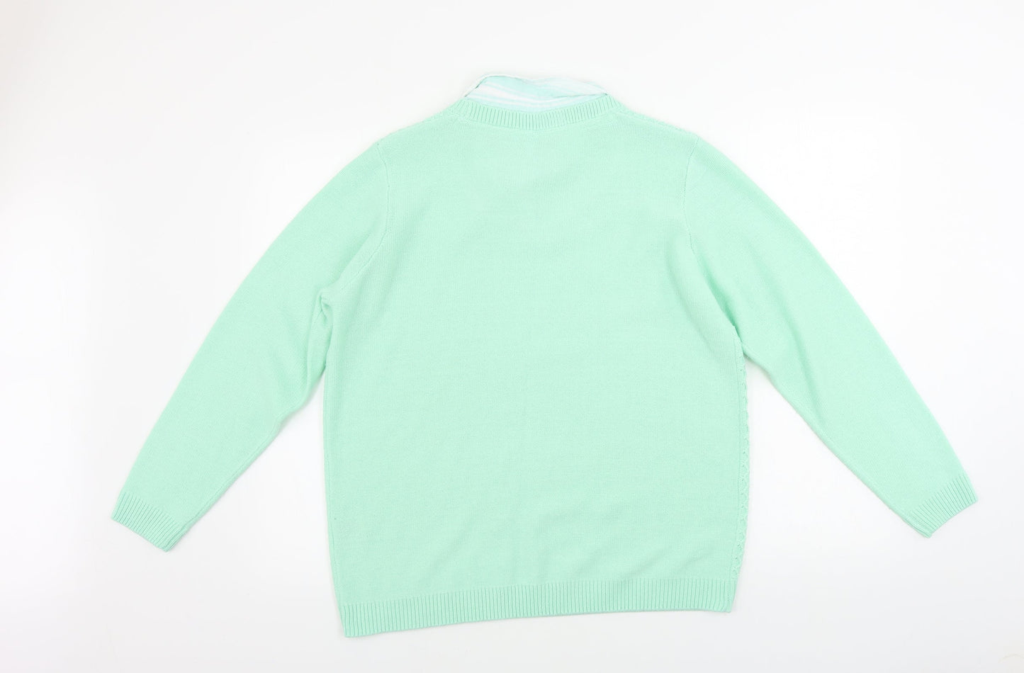 isle  Mens Green   Henley Jumper Size L