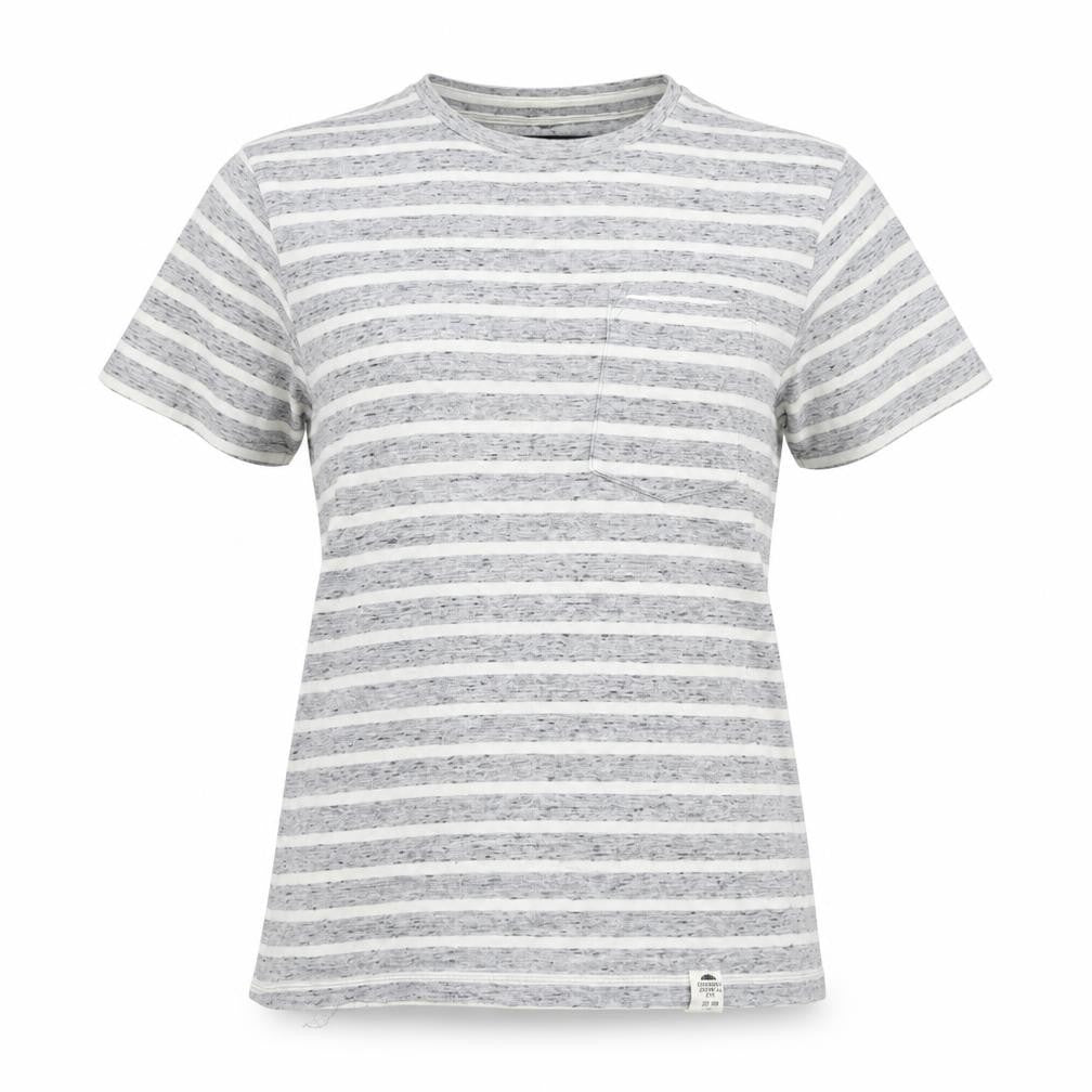 Greenwoods state Womens Grey Striped  Basic T-Shirt Size XS