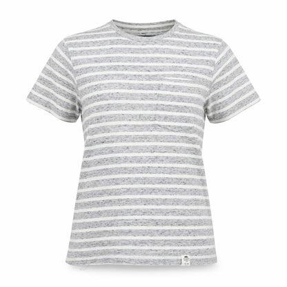 Greenwoods state Womens Grey Striped  Basic T-Shirt Size XS