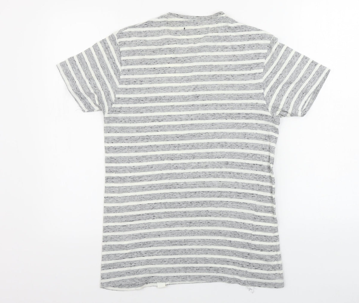 Greenwoods state Womens Grey Striped  Basic T-Shirt Size XS