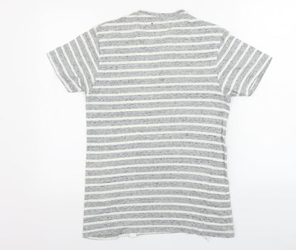 Greenwoods state Womens Grey Striped  Basic T-Shirt Size XS
