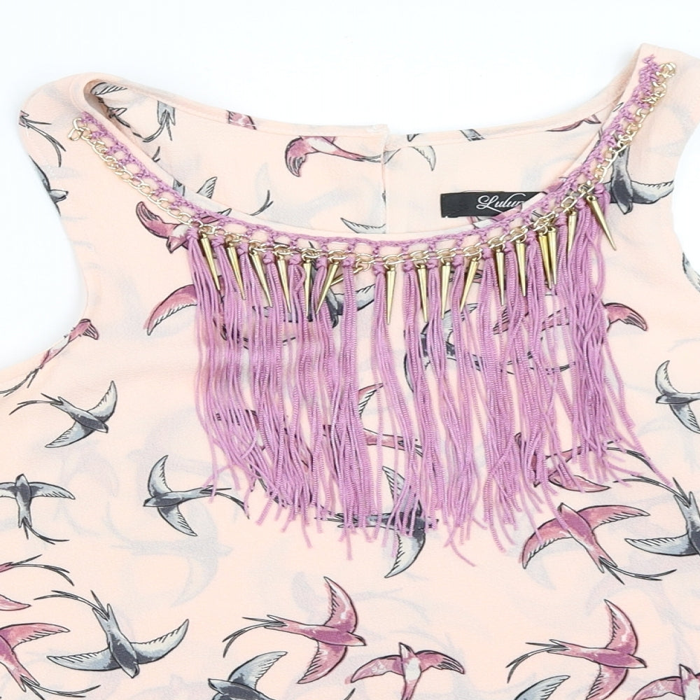 Womens UK Size M Preworn Pink Basic Tank