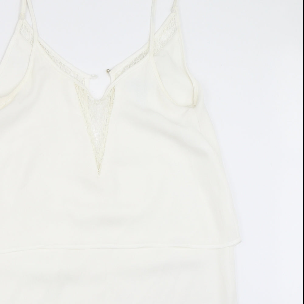 Womens UK Size M Mango White Basic Blouse