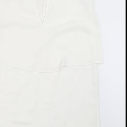 Womens UK Size M Mango White Basic Blouse