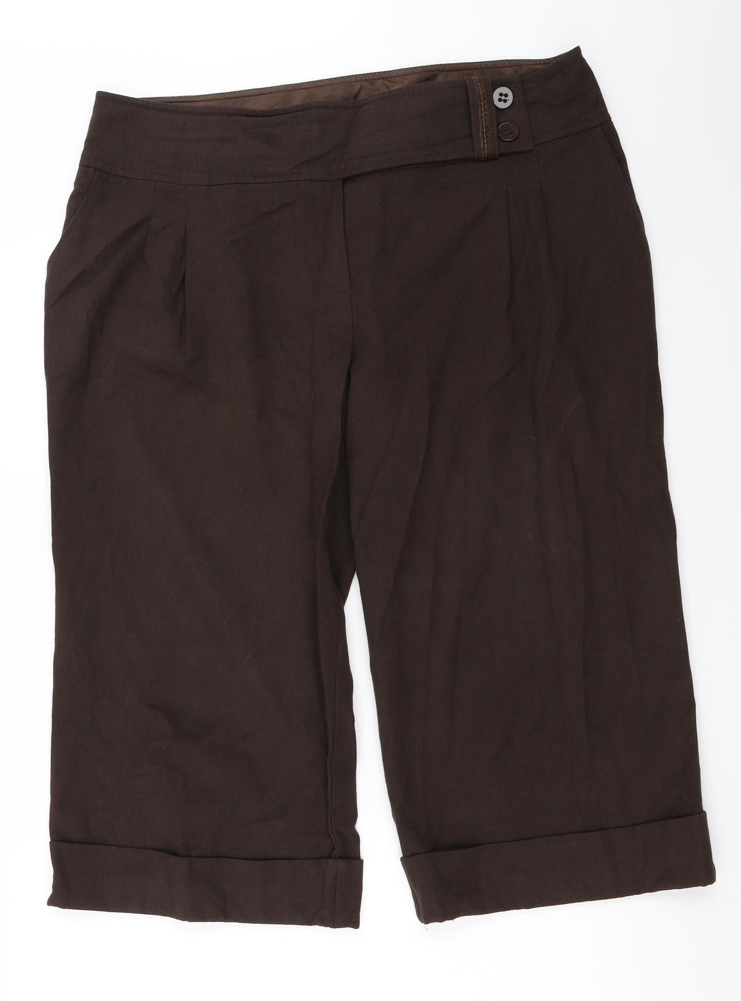 Womens UK Size 38 in Preworn Regular Fit Cropped Brown Trousers