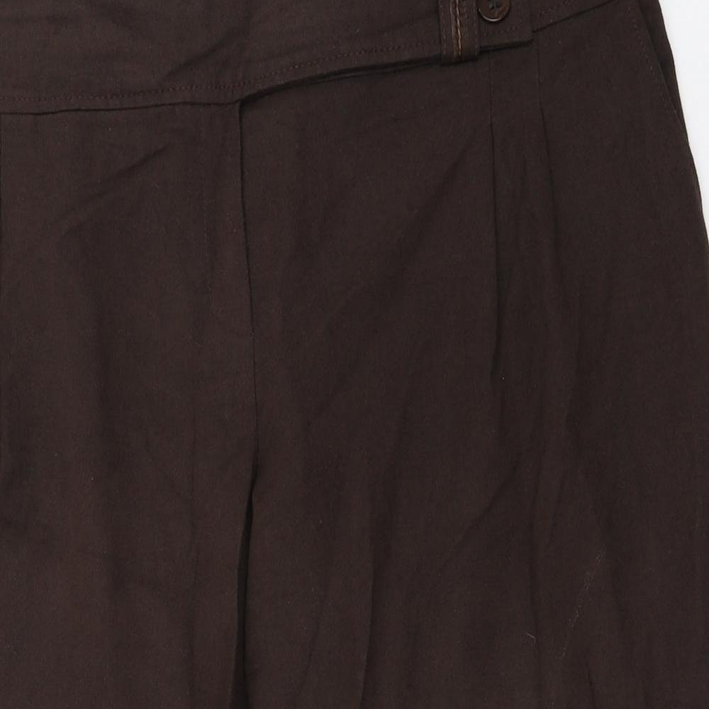 Womens UK Size 38 in Preworn Regular Fit Cropped Brown Trousers