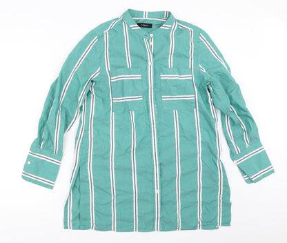 Womens UK Size 8 Marks and Spencer Green Basic Button-Up