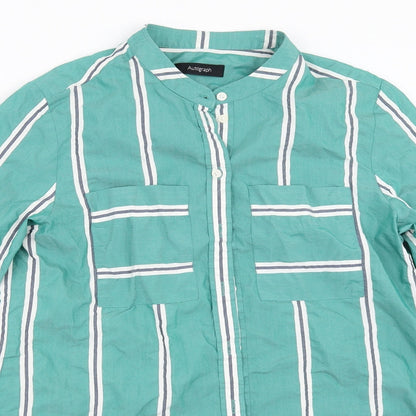 Womens UK Size 8 Marks and Spencer Green Basic Button-Up