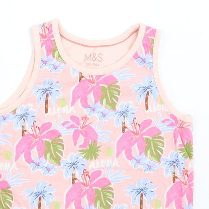 Marks and Spencer Girls Pink   Basic Tank Size 9-10 Years