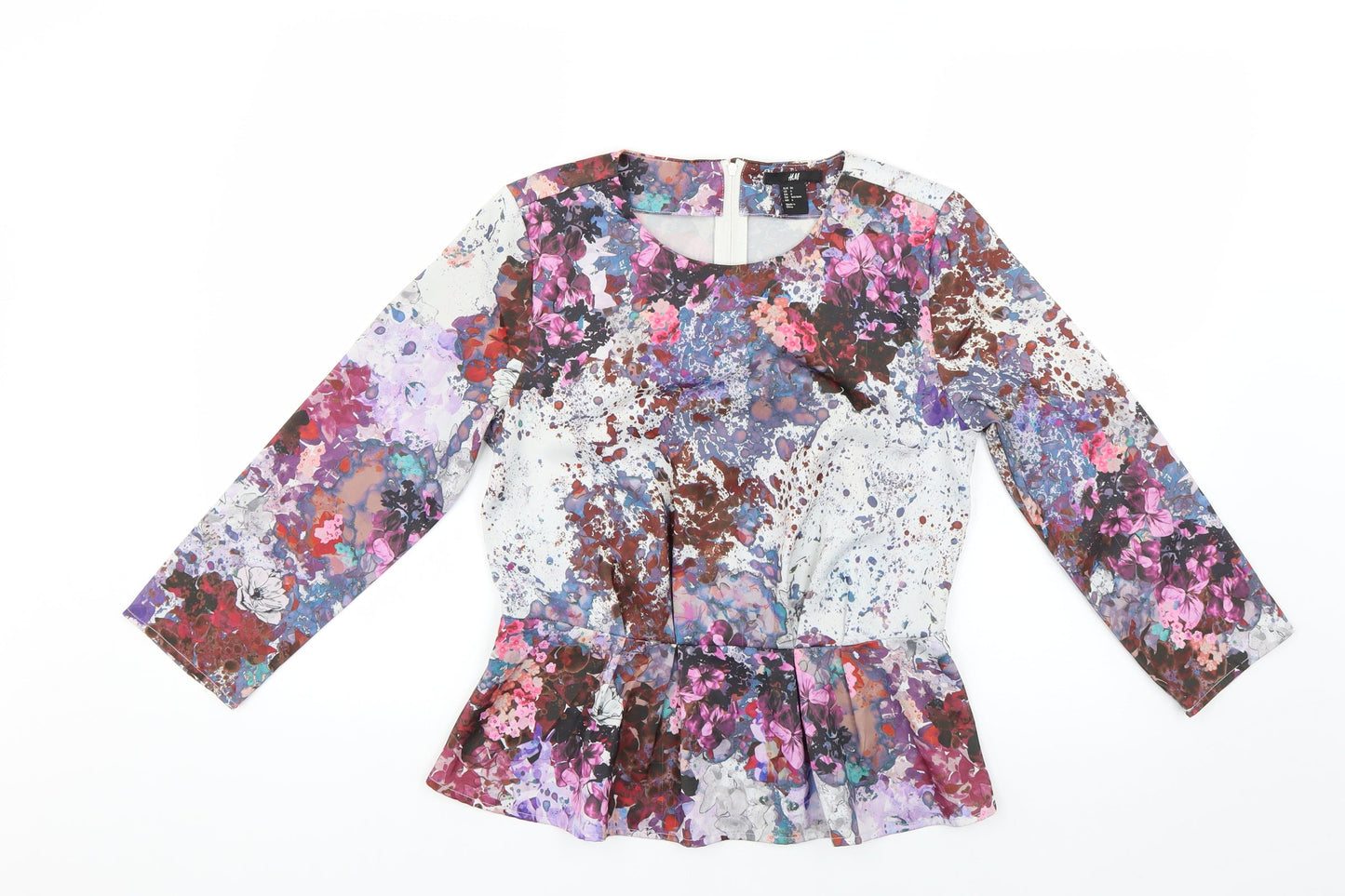 Womens UK Size 6 H&M Multicoloured Basic Blouse