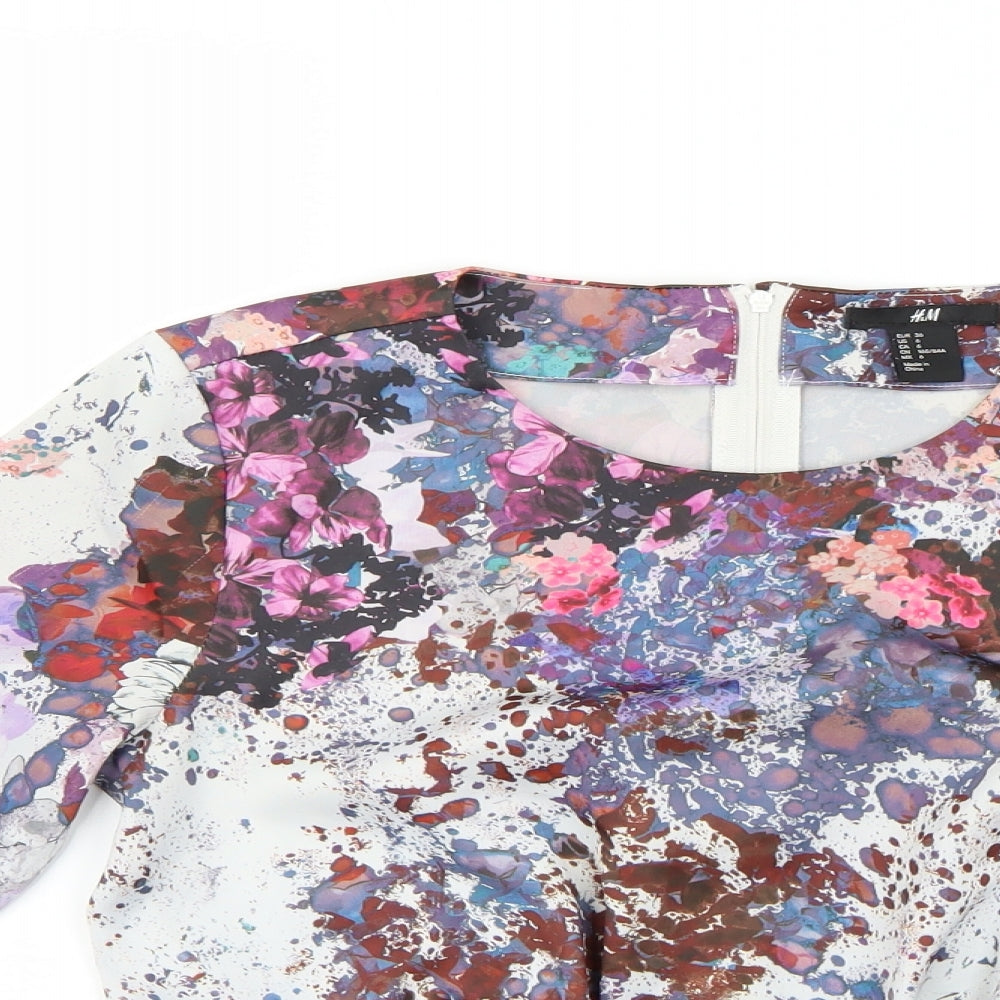 Womens UK Size 6 H&M Multicoloured Basic Blouse