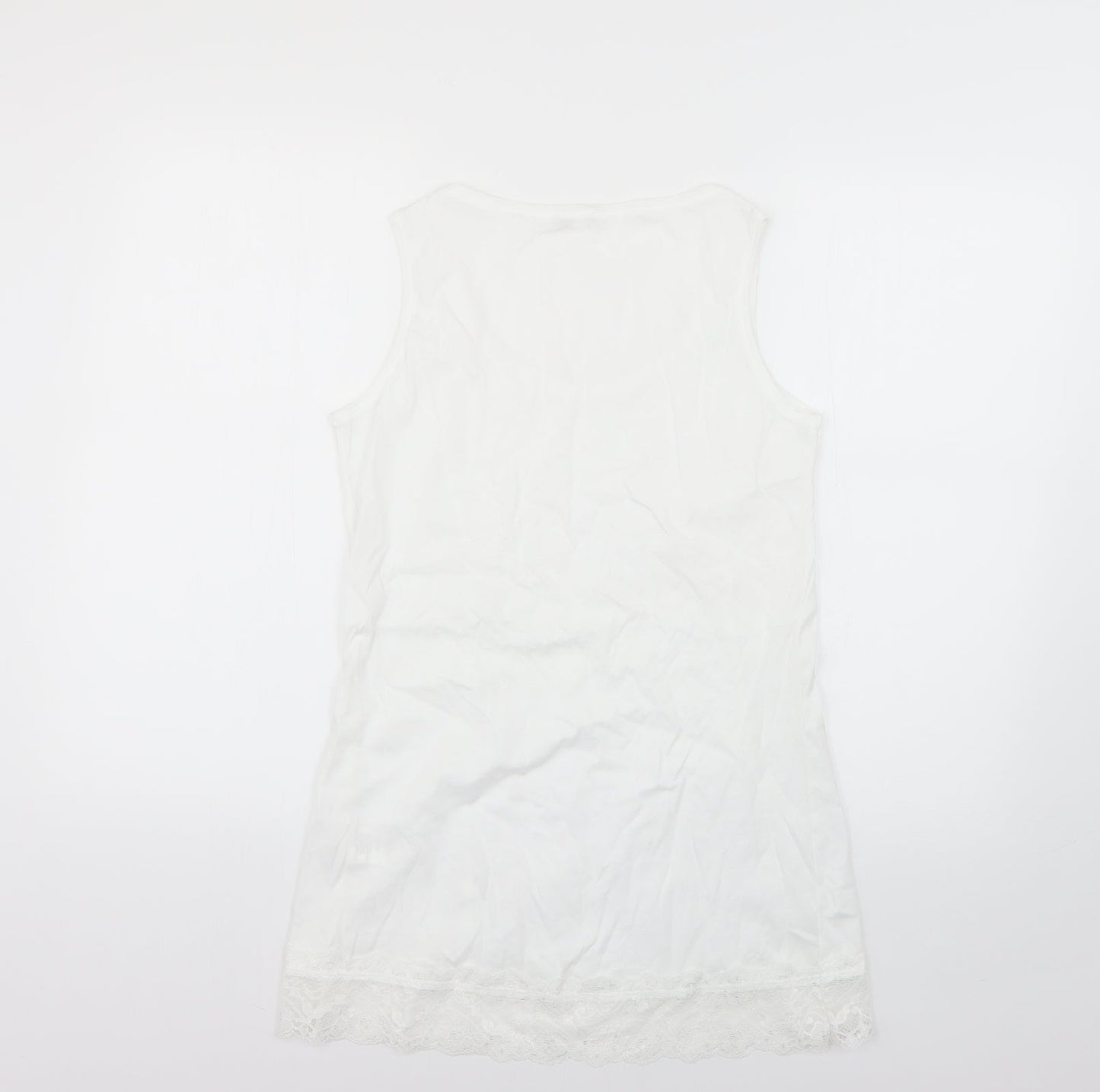 Womens UK Size 10 Preworn White Basic T-Shirt