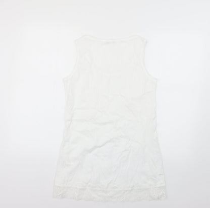 Womens UK Size 10 Preworn White Basic T-Shirt