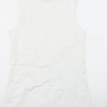 Womens UK Size 10 Preworn White Basic T-Shirt