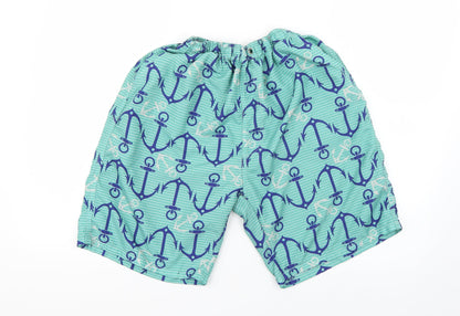 Preworn Mens Green Geometric  Sweat Shorts Size XL