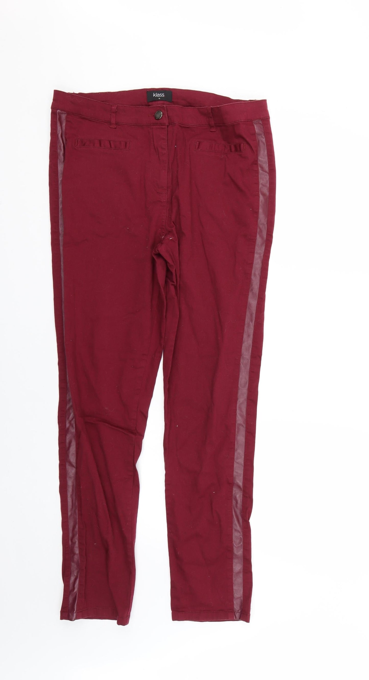 Womens UK Size 14 Klass Regular Fit  Red Trousers