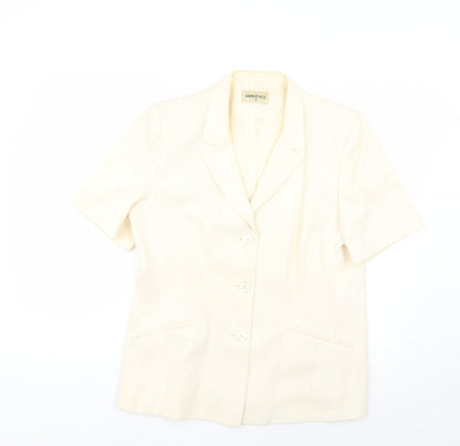 ambience Womens Yellow Geometric  Jacket Coat Size 16