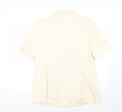 ambience Womens Yellow Geometric  Jacket Coat Size 16
