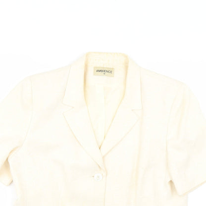 ambience Womens Yellow Geometric  Jacket Coat Size 16