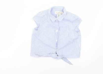 Logg Girls Blue Striped  Basic Button-Up Size 5-6 Years