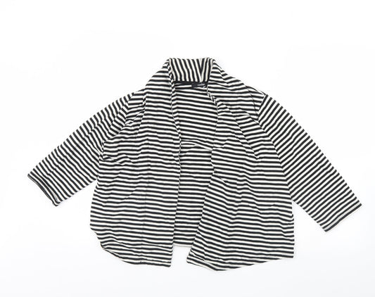 George Womens Black Striped  Jacket  Size 16