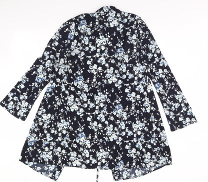Unique Womens Blue Floral  Jacket  Size 10