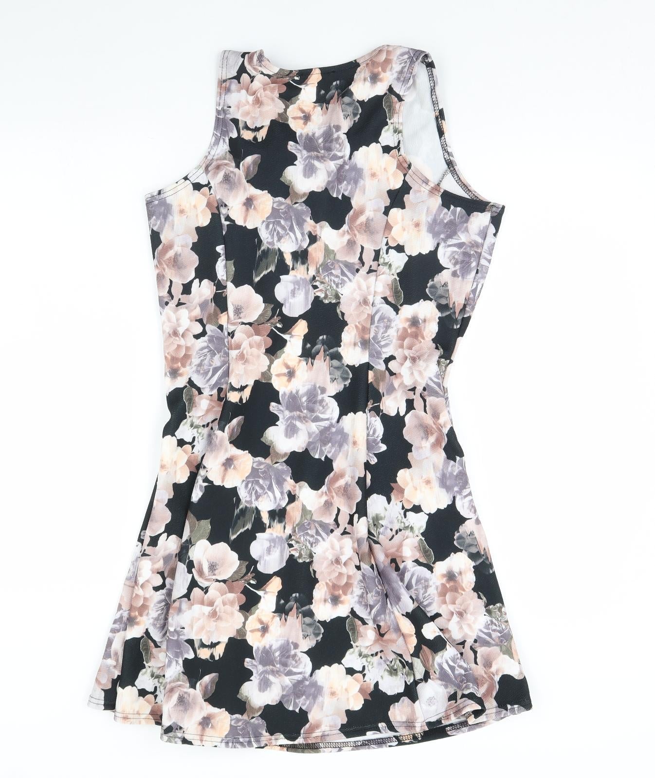 Select Womens Black Floral  Fit & Flare  Size 12