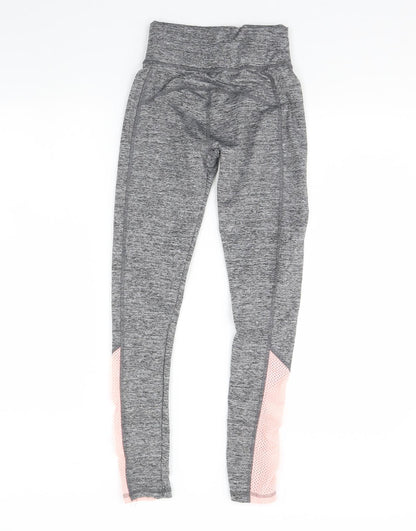 New Look Womens Grey   Compression Leggings Size XS L28 in