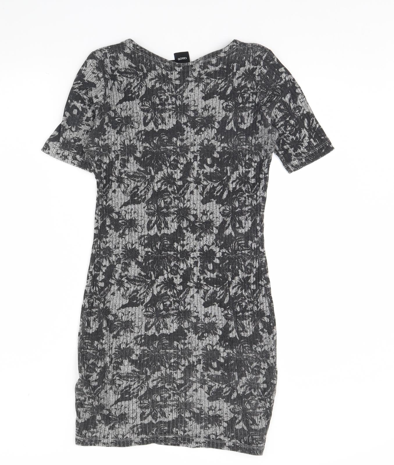 ASOS Womens Grey Floral  Mini  Size 12
