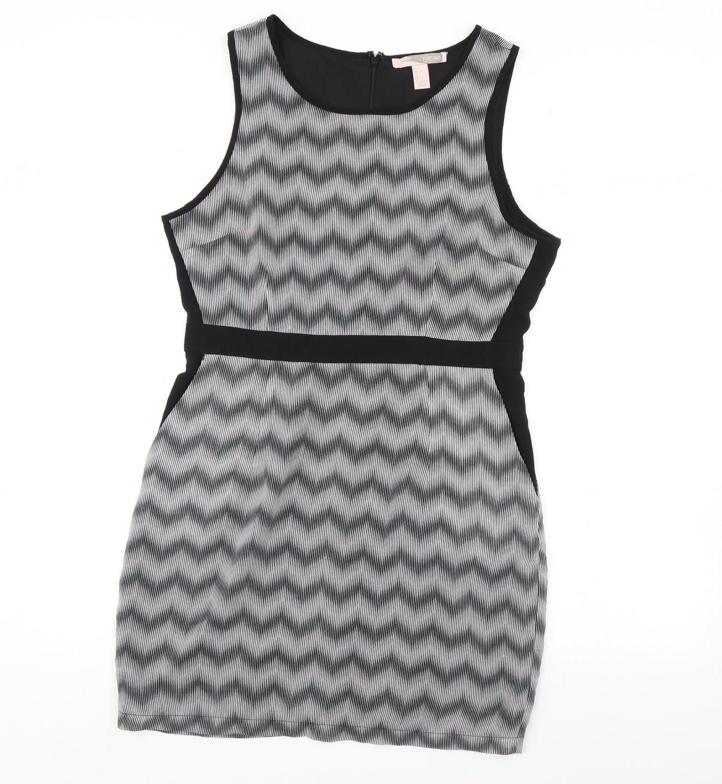 FOREVER 21 Womens Black Striped  Mini  Size L