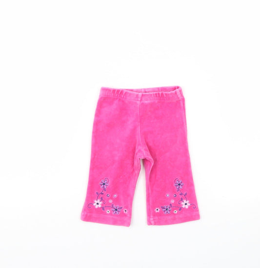Baby Mac Girls Pink  Corduroy Track Pants Trousers Size 3-6 Months