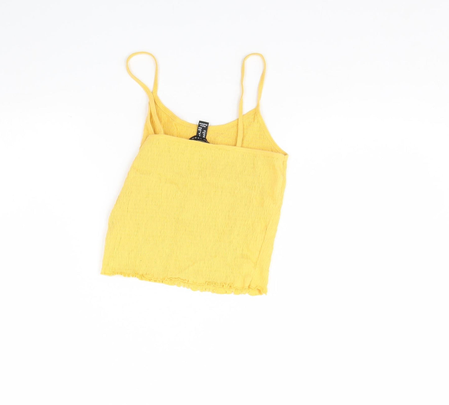 Womens UK Size 8 New Look Yellow Basic Tank