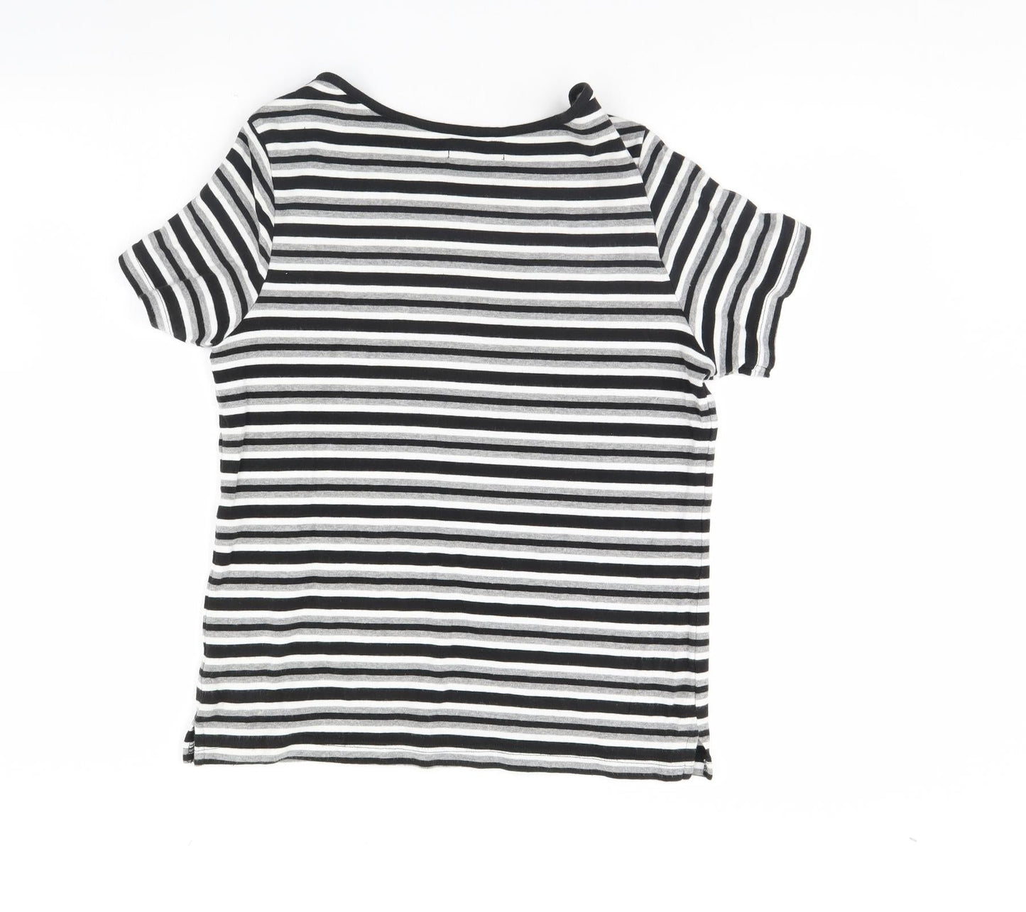 BM Womens Black Striped  Basic Blouse Size M