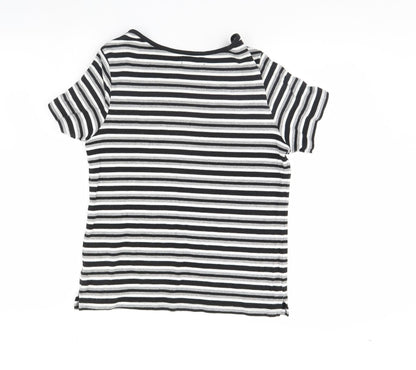 BM Womens Black Striped  Basic Blouse Size M
